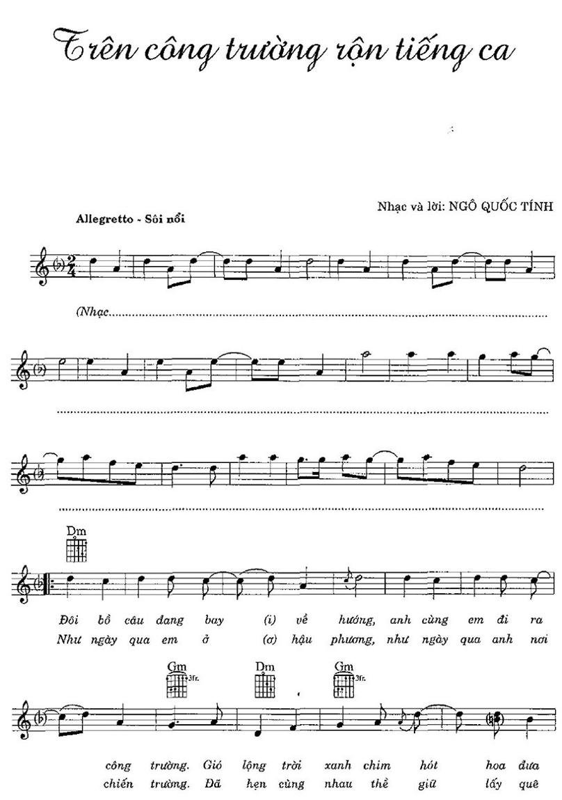 Sheet nhạc Trên Công Trường Rộn Tiếng Ca